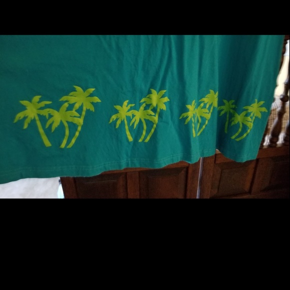 Turquoise T-Shirt Dress Tropical - Picture 3 of 8